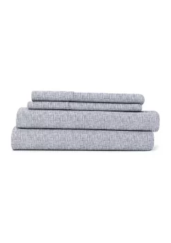 Luxury Inn Premium Ultra Soft Chambray Style Pattern 4 Piece Bed Sheets Set -US Luxury Inn Sales 2023 Belk 1026