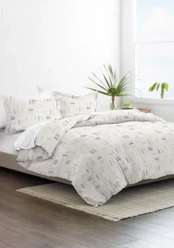 Luxury Inn Premium Ultra Soft Geo Dash 3-Piece Duvet Cover Set