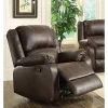 Yeah Depot Zuriel Rocker Recliner (Motion) in Brown PU -US Luxury Inn Sales 2023 Belk 112