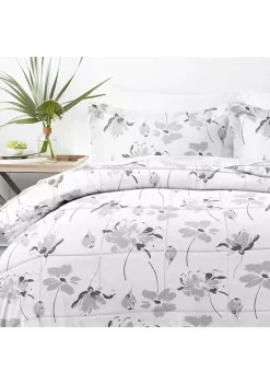 Luxury Inn Premium Down Alternative Magnolia Grey Patterned Comforter Set -US Luxury Inn Sales 2023 Belk 1175
