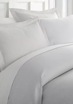 Luxury Inn Premium Ultra Soft Pinstriped Pattern 3 Piece Duvet Cover Set