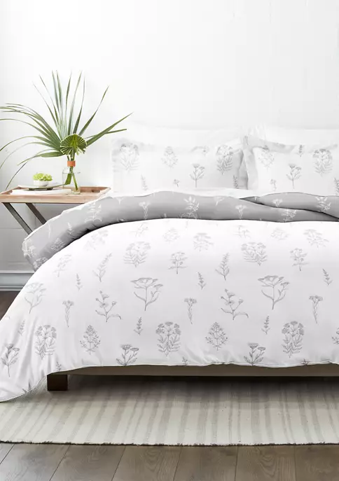 Luxury Inn Premium Ultra Soft Botany Floral 3-Piece Reversible Duvet Cover Set 4 Luxury Inn Premium Ultra Soft Botany Floral 3-Piece Reversible Duvet Cover Set - Image 2