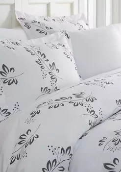 Luxury Inn Premium Ultra Soft Simple Vine Print Duvet Cover Set