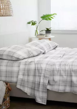 Luxury Inn Premium Plaid 4 Piece Flannel Bed Sheet Set