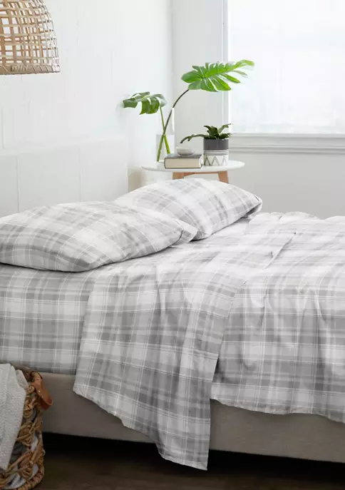 Luxury Inn Premium Plaid 4 Piece Flannel Bed Sheet Set 4 Luxury Inn Premium Plaid 4 Piece Flannel Bed Sheet Set - Image 2