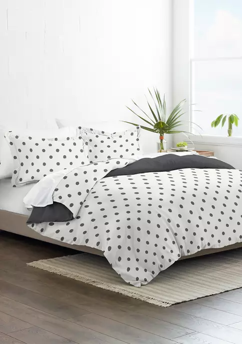 Luxury Inn Premium Ultra Soft Painted Polka Dot 3-Piece Reversible Duvet Cover Set 3 Luxury Inn Premium Ultra Soft Painted Polka Dot 3-Piece Reversible Duvet Cover Set