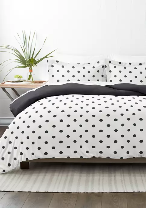 Luxury Inn Premium Ultra Soft Painted Polka Dot 3-Piece Reversible Duvet Cover Set 4 Luxury Inn Premium Ultra Soft Painted Polka Dot 3-Piece Reversible Duvet Cover Set - Image 2