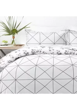Luxury Inn Premium Ultra Soft Edgy Flowers Pattern 3 Piece Reversible Duvet Cover Set -US Luxury Inn Sales 2023 Belk 1271