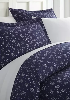 Luxury Inn Premium Ultra Soft Midnight Blossoms Pattern 3 Piece Duvet Cover Set