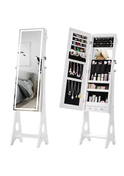 Yeah Depot Fashion Simple Jewelry Storage Mirror Cabinet With LED Lights,For Living Room Or Bedroom -US Luxury Inn Sales 2023 Belk 133