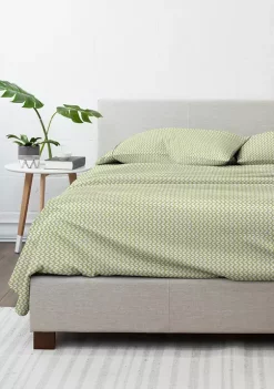 Luxury Inn Premium Ultra Soft Puffed Chevron Pattern 4 Piece Bed Sheet Set