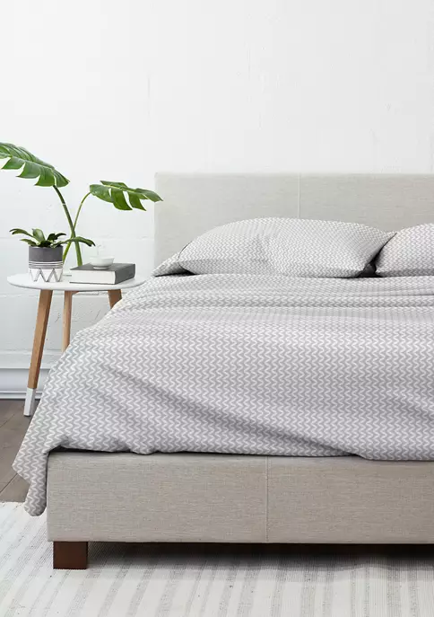 Luxury Inn Premium Ultra Soft Puffed Chevron Pattern 4 Piece Bed Sheet Set 6 Luxury Inn Premium Ultra Soft Puffed Chevron Pattern 4 Piece Bed Sheet Set - Image 4