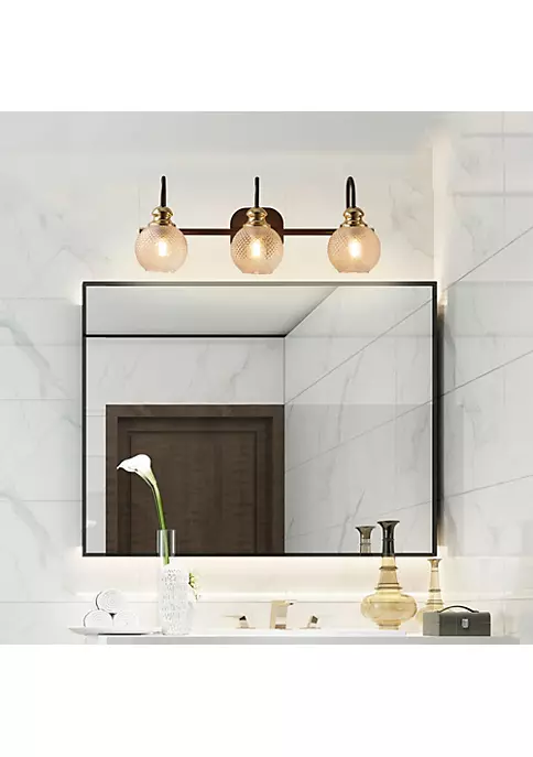 Yeah Depot 3 Light Modern Bathroom Vanity Light Fixture, Black Vanity Lights Fixture,Wall Sconces with Clear Glass Shades for Indoor Hallway Living Room Bathroom Over Mirror 4 Yeah Depot 3 Light Modern Bathroom Vanity Light Fixture, Black Vanity Lights Fixture,Wall Sconces with Clear Glass Shades for Indoor Hallway Living Room Bathroom Over Mirror - Image 2