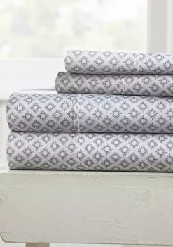 Luxury Inn Premium Ultra Soft Polaris Pattern 4 Piece Bed Sheet Set