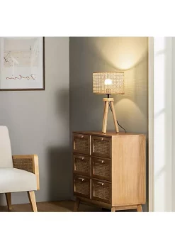 Yeah Depot Tenedos Solid Wood Rattan 21.3" Table Lamp with In-line Switch Contro -US Luxury Inn Sales 2023 Belk 140