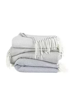 Luxury Inn Gray Herringbone Throw Blanket -US Luxury Inn Sales 2023 Belk 1406