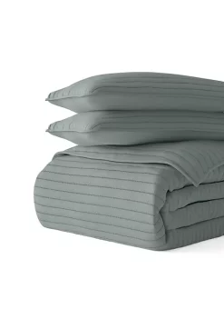 Luxury Inn All Season 2 Piece Stripe Stitch Quilt Set with Shams -US Luxury Inn Sales 2023 Belk 1420