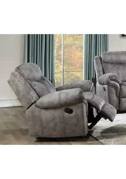 Yeah Depot Zubaida Glider Recliner, 2-Tone Gray Velvet -US Luxury Inn Sales 2023 Belk 144