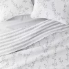 Luxury Inn All Season 3 Piece Sprouting Vines Stripe Reversible Quilt Set with Shams