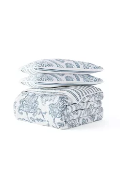 Luxury Inn All Season 2 Piece Jacobean/Stripe Reversible Quilt Set with Shams -US Luxury Inn Sales 2023 Belk 1474