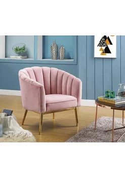 Yeah Depot Colla Accent Chair in Blush Pink Velvet & Gold
