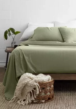 Luxury Inn Premium Striped Embossed 4 Piece Bed Sheet Set -US Luxury Inn Sales 2023 Belk 1483