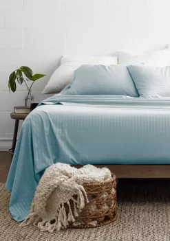 Luxury Inn Premium Striped Embossed 4 Piece Bed Sheet Set -US Luxury Inn Sales 2023 Belk 1485