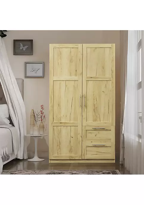 Yeah Depot High wardrobe and kitchen cabinet with 2 doors, 2 drawers and 5 storage spaces,Oak 3 Yeah Depot High wardrobe and kitchen cabinet with 2 doors, 2 drawers and 5 storage spaces,Oak
