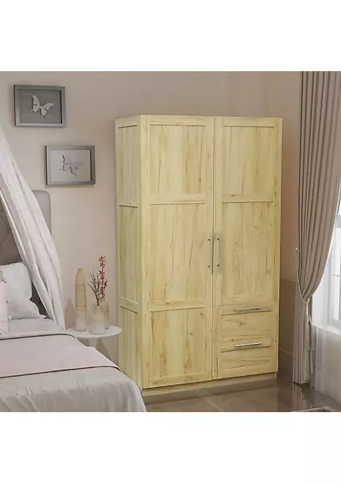 Yeah Depot High wardrobe and kitchen cabinet with 2 doors, 2 drawers and 5 storage spaces,Oak 4 Yeah Depot High wardrobe and kitchen cabinet with 2 doors, 2 drawers and 5 storage spaces,Oak - Image 2