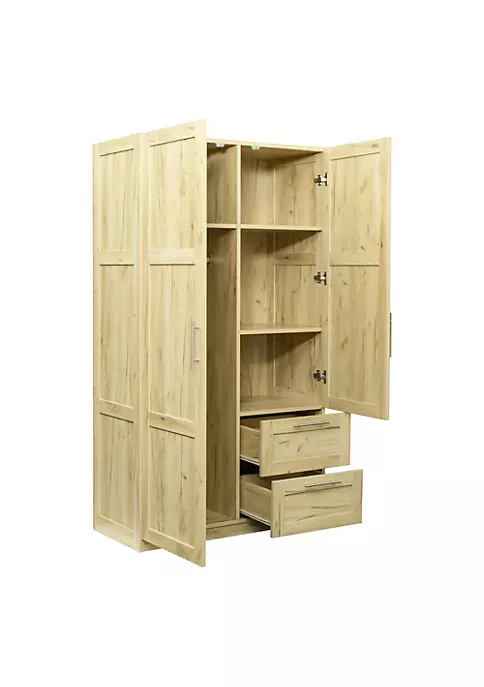 Yeah Depot High wardrobe and kitchen cabinet with 2 doors, 2 drawers and 5 storage spaces,Oak 5 Yeah Depot High wardrobe and kitchen cabinet with 2 doors, 2 drawers and 5 storage spaces,Oak - Image 3