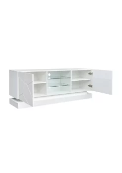 Yeah Depot TV Cabinet Wholesale, White TV Stand with Lights, Modern LED TV Cabinet -US Luxury Inn Sales 2023 Belk 170