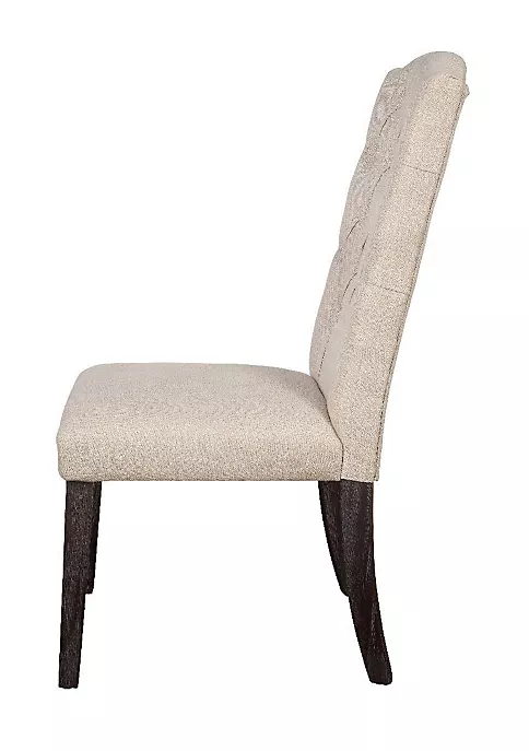 Yeah Depot Gerardo Side Chair (Set-2) in Beige Linen & Weathered Espresso 4 Yeah Depot Gerardo Side Chair (Set-2) in Beige Linen & Weathered Espresso - Image 2