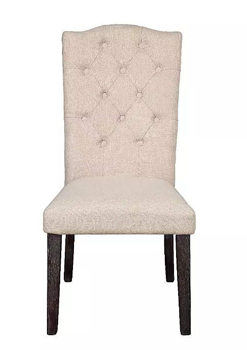 Yeah Depot Gerardo Side Chair (Set-2) in Beige Linen & Weathered Espresso 5 Yeah Depot Gerardo Side Chair (Set-2) in Beige Linen & Weathered Espresso - Image 3