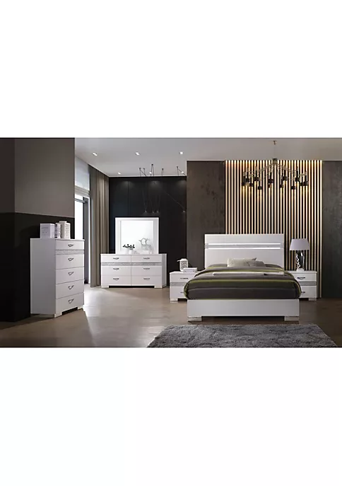 Yeah Depot Naima II Nightstand in White High Gloss YJ 3 Yeah Depot Naima II Nightstand in White High Gloss YJ