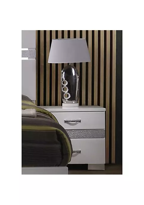 Yeah Depot Naima II Nightstand in White High Gloss YJ 4 Yeah Depot Naima II Nightstand in White High Gloss YJ - Image 2