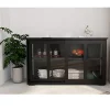 Yeah Depot Kitchen Storage Stand Cupboard With Glass Door-Black RT -US Luxury Inn Sales 2023 Belk 218