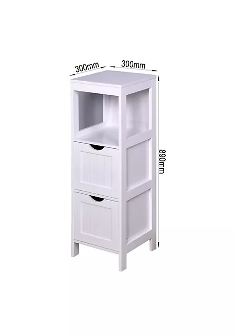 Yeah Depot White Floor Cabinet Multifunctional Bathroom Storage Organizer Rack Stand, 2 Drawers 5 Yeah Depot White Floor Cabinet Multifunctional Bathroom Storage Organizer Rack Stand, 2 Drawers - Image 3