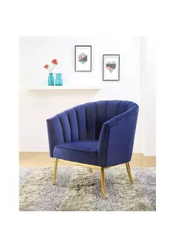 Yeah Depot Colla Accent Chair in Midnight Blue Velvet & Gold