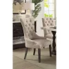 Yeah Depot Gerardo Dining Chair (Set-2) in Beige Linen & Weathered Espresso