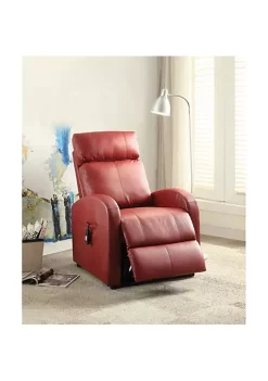 Yeah Depot Ricardo Recliner w/Power Lift in Red PU -US Luxury Inn Sales 2023 Belk 294