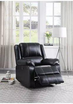 Yeah Depot Zuriel Power Recliner, Black PU -US Luxury Inn Sales 2023 Belk 305