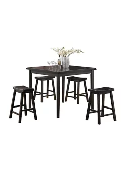 Yeah Depot Gaucho Counter Height Set (5Pc Pk) in Black
