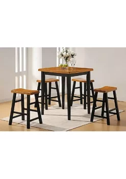 Yeah Depot Gaucho Counter Height Set (5Pc Pk) in Oak & Black -US Luxury Inn Sales 2023 Belk 333