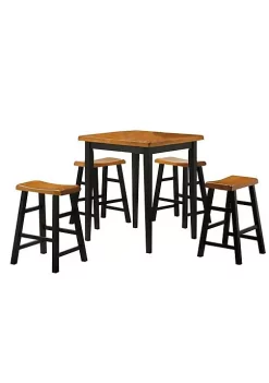 Yeah Depot Gaucho Counter Height Set (5Pc Pk) in Oak & Black -US Luxury Inn Sales 2023 Belk 334