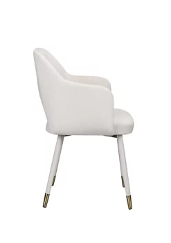 Yeah Depot Applewood Accent Chair, Cream Velvet & Gold