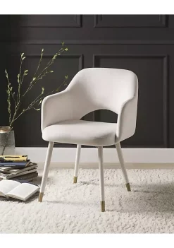 Yeah Depot Applewood Accent Chair, Cream Velvet & Gold -US Luxury Inn Sales 2023 Belk 345