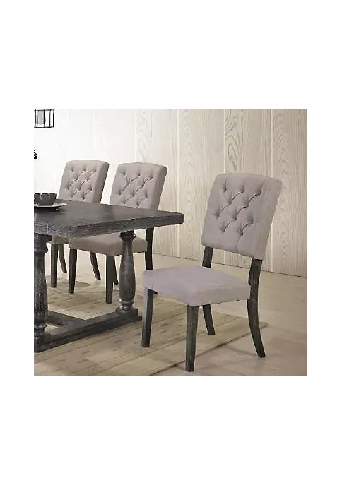Yeah Depot Bernard Side Chair (Set-2), Fabric & Weathered Gray Oak (2Pc/1Ctn) 4 Yeah Depot Bernard Side Chair (Set-2), Fabric & Weathered Gray Oak (2Pc/1Ctn) - Image 2