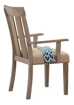 Yeah Depot Nathaniel Arm Chair (Set-2), Fabric & Maple (2Pc/1Ctn)
