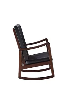 Yeah Depot Raina Rocking Chair, Dark Brown PU & Espresso Finish -US Luxury Inn Sales 2023 Belk 402