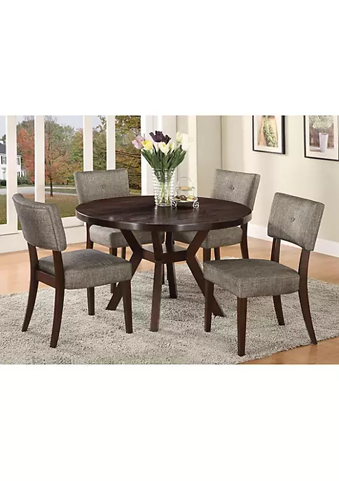 Yeah Depot Drake Side Chair (Set-2) in Gray Fabric & Espresso 4 Yeah Depot Drake Side Chair (Set-2) in Gray Fabric & Espresso - Image 2